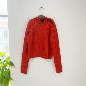 Topshop Boy's Orange Chunky Cable Knit Sweater Size 6